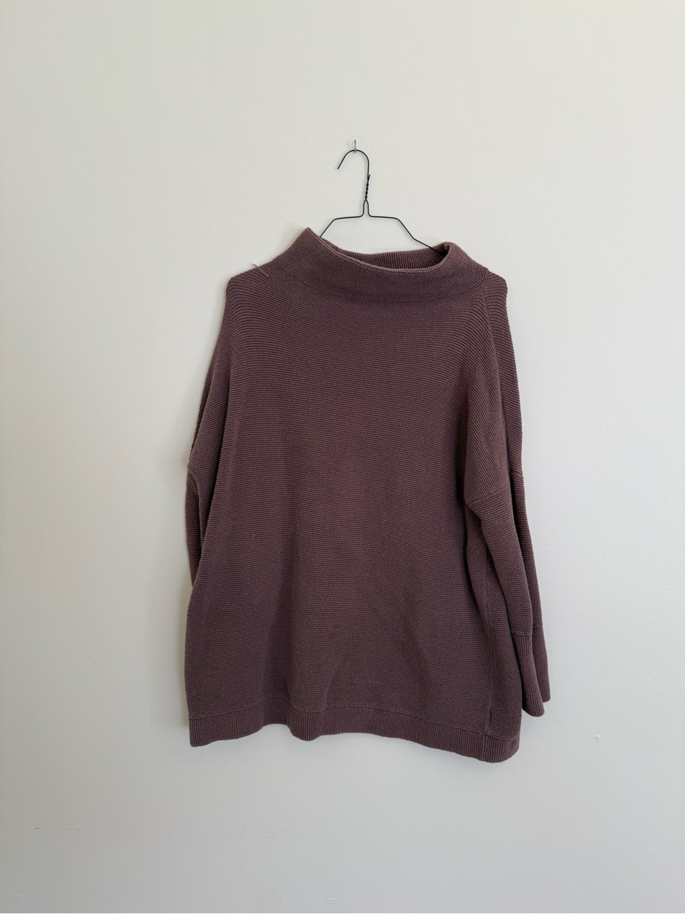 Free People Relaxed Mock Neck Sweater - Dusty Mauve